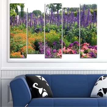 Vivid Home Декоративни панели Vivid Home от 5 части, Цветя, PVC, 110x65 см, 3-та Форма №0506