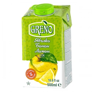  Сок ябълка, банан и лимон Greno 500мл