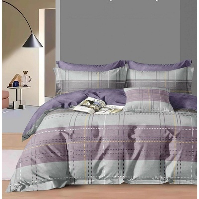 Textilomanie bavlna obliečky CALMIRA sivo-fialové 70x90 140x200