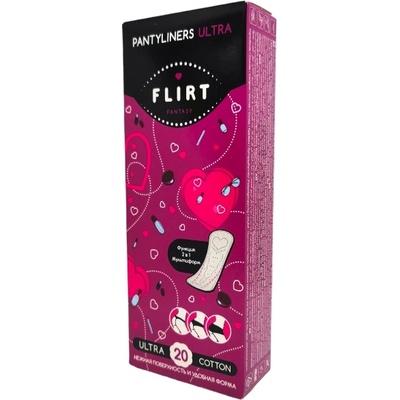 FLIRT ежедневни дамски превръзки , Ultra, Fantasy, Cotton, 20 броя