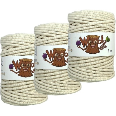 Woody Crafts 3x Woody 5 mm – Přírodní (100m)