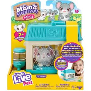 Moose Little Live Pets Къщичка с мишле и бебета изненади Mama Surprise Minis