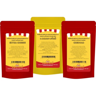 Popkornovač.cz I love cheese balíček príchutí na popcorn 3x50g