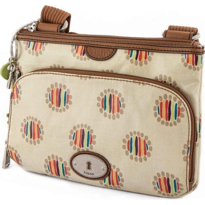Fossil Wmns Shoulderbag Key-Per Top Zip Dot krémová