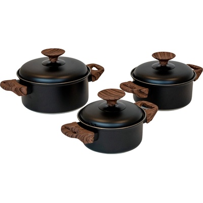 Sada hrnců Bo-Camp Stewart 3 pcs Barva: černá/hnědá
