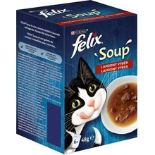 Felix Soup Lahodný výběr s hovězím s kuřetem s jehněčím 6 x 48 g