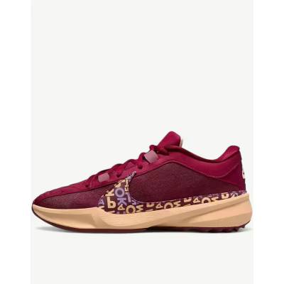 Nike x Giannis Zoom Freak 5 Alphabet Bros Basketball Shoes Burgundy