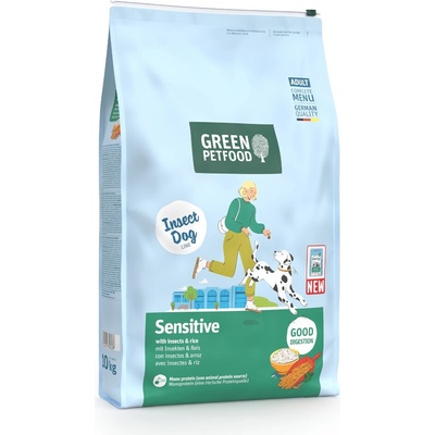 Green Petfood InsectDog Sensitive s hmyzom a ryžou 10 kg