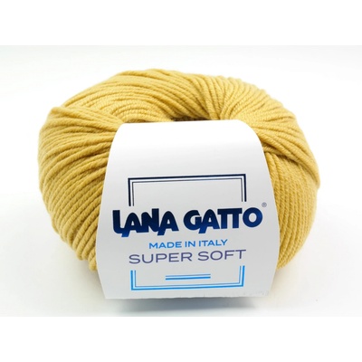 Lana Gatto pletací příze vlna merino SUPER SOFT žlutá hořčicová
