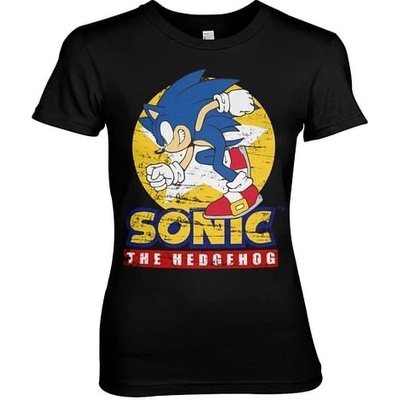 A.B. Dámske tričko Ježko Sonic černá