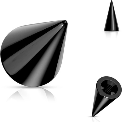 Šperky4U náhradní ocelové špička kónus ND023K-1244 černá