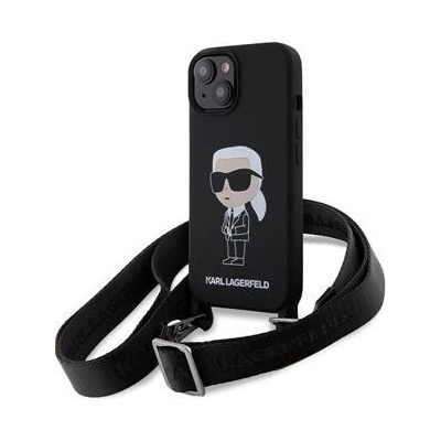 Karl Lagerfeld gumené Apple iPhone 15 čierne