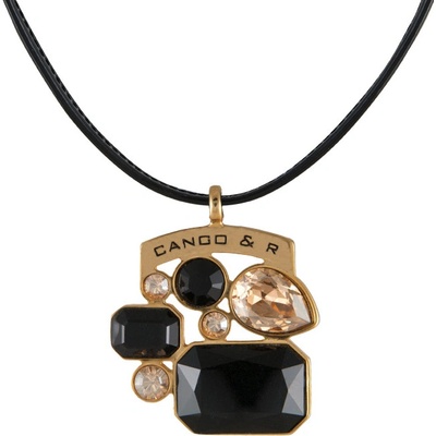 Cango & Rinaldi zlatočerný kožený se Swarovski elements 2990