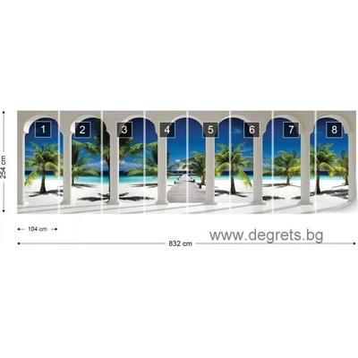 Фототапет флис Екзотичн плаж 3d панорама