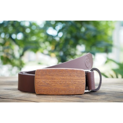 Wood Style opasek Slim Indická třešeň Hnědá