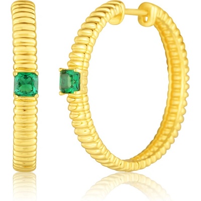 JVD Pozlátené strieborné náušnice so zirkónmi SVLE0922SK6GZ00