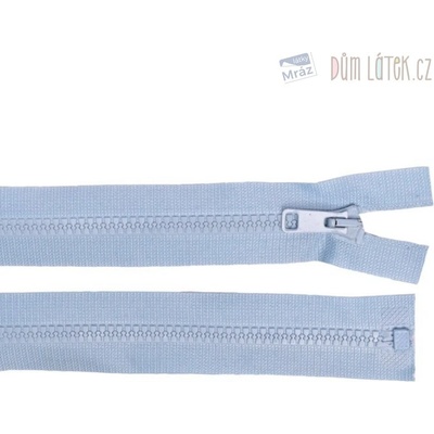 Zips kostený deliteľný svetlo modrý, dĺžka 30 cm