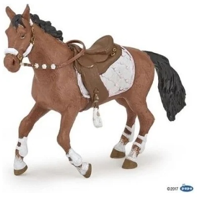 Papo - Фигурка за колекциониране и игра - Кафява кобила за езда (51553)