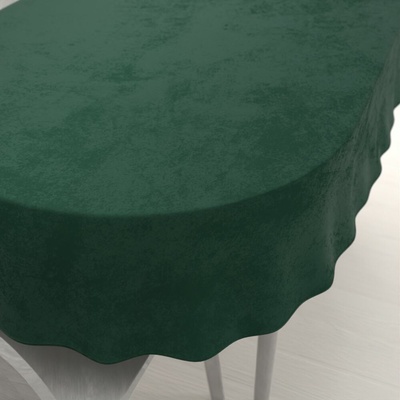 Biante Veľký zamatový oválny obrus Velvet Premium SVP-040 Lesná zelená 220x260 cm