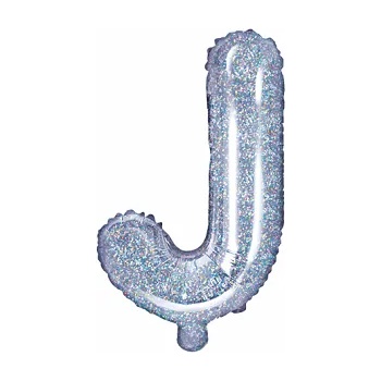 Image 1 of PartyDeco Балон от фолио Mini - Буква J 35см холографичен