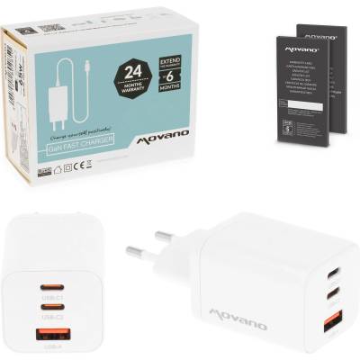 Movano Зарядно / адаптер USB-A / USB-C, GaN, PD, 65 W (20444)