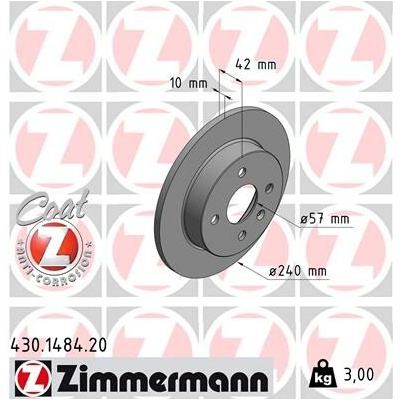 Brzdový kotúč ZIMMERMANN 430.1484.20 (430148420)