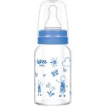 Wee Baby Бебешко шише от топлоустойчиво стъкло Wee Baby Classic, 120 ml, синьо (770) - ozone
