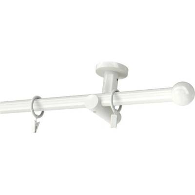 KovovégarnýžeCZ Stropní garnýž Ballo modern 19 mm bílá lesklá Jednořadá 180 cm Bez kroužků