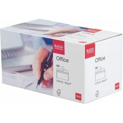 Obálky ELCO Office samolepicí s páskou DL bez okénka 200 ks bílé