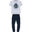 Harry Potter Hogwarts pánské pyžamo kr.rukáv bílo šedé