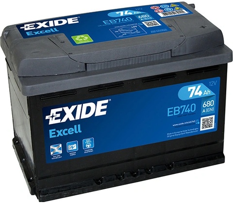 Exide Excell 12V 74Ah 680A EB740