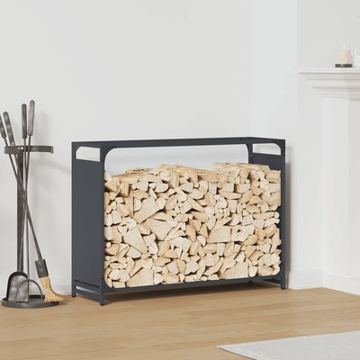 vidaXL Стойка за дърва, 90x28x65 см, студеновалцувана стомана (864205)