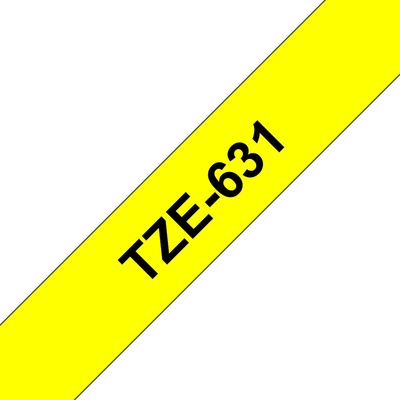 Brother TZ-631, žlutá / černá (12mm, laminovaná) TZe631