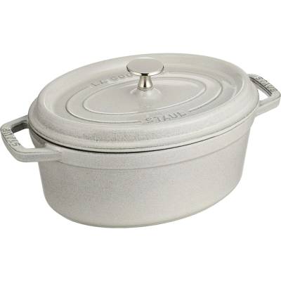 Staub Oválny liatinový hrniec s pokrievkou Cocotte, 23 cm / 2,35 l, bílý lanýž 1003457