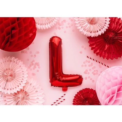 Party Deco FB2M L 007 Fóliový balón červený písmeno 35 cm L