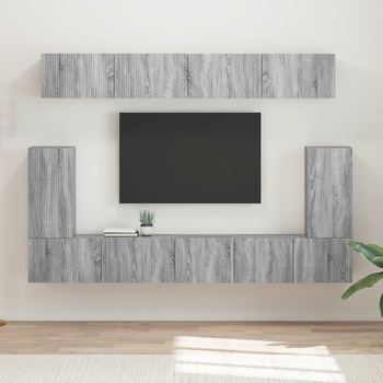 vidaXL Комплект ТВ шкаф 5 pcs Сив Сонома Инженерно дърво (3409093)