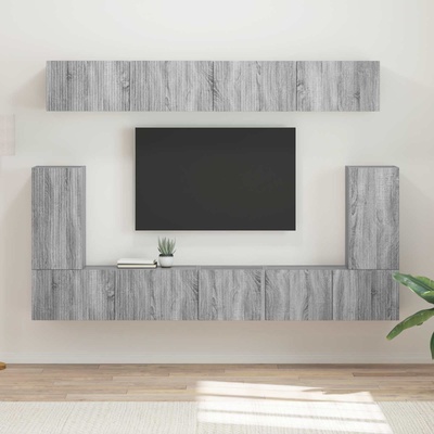 vidaXL Комплект ТВ шкаф 5 pcs Сив Сонома Инженерно дърво (3409093)