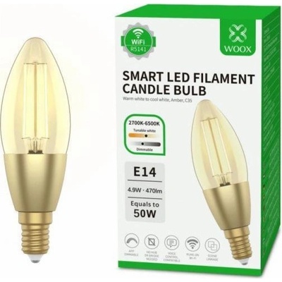 Woox Smart LED žárovka E14 4,9W teplá bílá R5141 WiFi Tuya