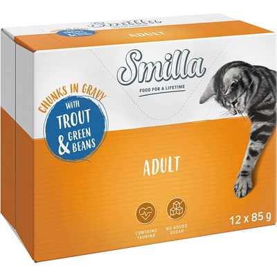 Smilla Adult pstruh so zelenými fazuľkami 24 x 85 g