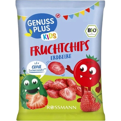 Genuss Plus Fruchtchips Bio ovocné chipsy jahodové 12 g