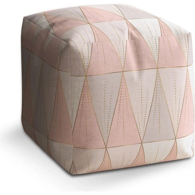 Sablio Taburet Cube Růžovošedé jehlany - 60x60x60 cm
