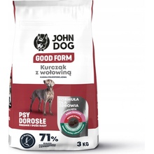 JOHN DOG GOOD FORM KUŘE S HOVĚZÍM DOSPĚLÉ A STŘEDNÍ A VELKÉ OPLEMENA 3 kg