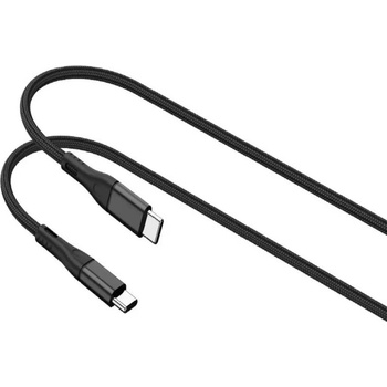 Lemontti Bending алуминиев Type-C към Type-C кабел, PD 100W, 1.2 м, черен (LEMCTYC100WN)