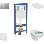 Geberit Duofix - Комплект за монтаж пред стена, тоалетна Alpha със седалка, бутон Sigma01, матов хром SANI11CD2103 (SANI11CD2103)