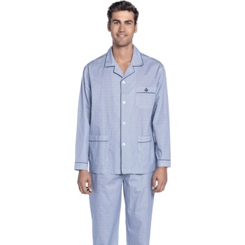 Guasch Fabian pánské pyžamo dlouhé propínací sv.modré