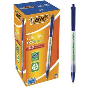 BIC Химикалка, 0, 32 мм, с бутон, BIC "Clic Stic ecolutions", синя 8806891 (8806891)