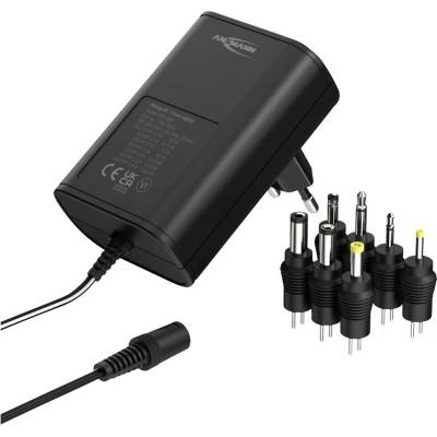 Ansmann 1201-0024 zásuvkový napájecí adaptér, nastavitelný, 12 V/DC, 9 V/DC, 7.5 V/DC, 6 V, 4.5 V/DC, 3 V, 1500 mA, 18 W