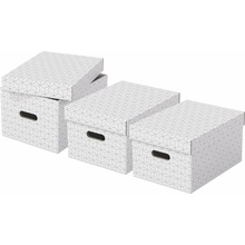Esselte Home veľkosť M 26,5 x 20,5 x 36,5 cm, biela – sada 3 ks