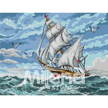 Milena Style Попътен вятър - Печатана Aida 14 ct без конци