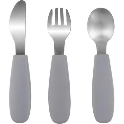 Zopa Silikónový detský príbor Dove grey 3 ks
